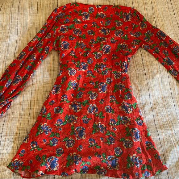 Orange Zara floral wrap dress with built in shorts - Picture 2 of 9